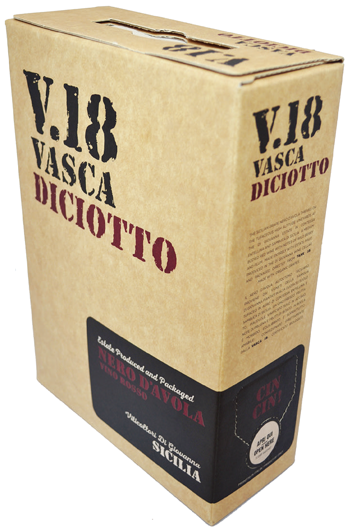 ディ・ジョヴァンナ　V.18(ヴァスカ・ディチョット)ネロ・ダヴォラ　3000ml 箱入り　（赤） 2020 