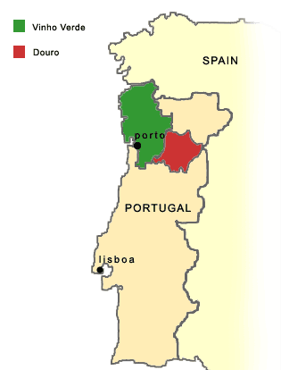 ポルトガルワインマップ